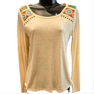 Daytrip  Cream Color Stud Detail Raw Hem Top Small Tags Where Cut Off For Comfor